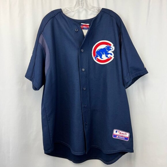 Mark Prior Chicago Cubs Majestic Mens Jersey Multicolor Henley Short Sleeve 2X - Picture 1 of 11